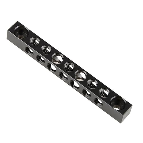 CAMVATE Cheese Bar with 1/4" Screw Holes for Monitor Mount Extend DIY Accessories (M4 Screw Hole,75mm Center Distance) - 1421 Black