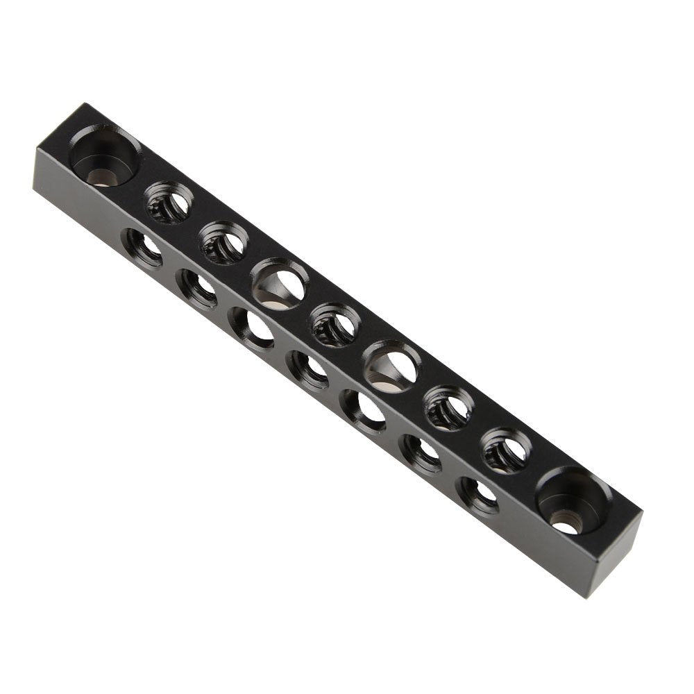 CAMVATE Cheese Bar with 1/4" Screw Holes for Monitor Mount Extend DIY Accessories (M4 Screw Hole,75mm Center Distance) - 1421 Black