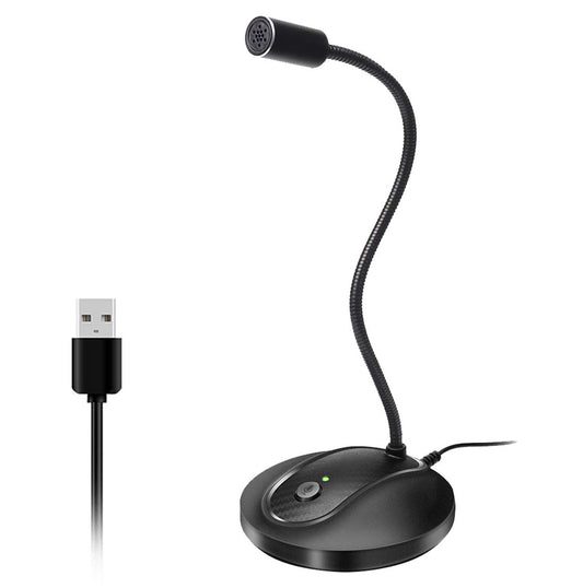 JOUNIVO USB Microphone, 360 Degree Adjustable Gooseneck Design, Mute Button & LED Indicator, Noise-Canceling Technology, Plug & Play, Compatible