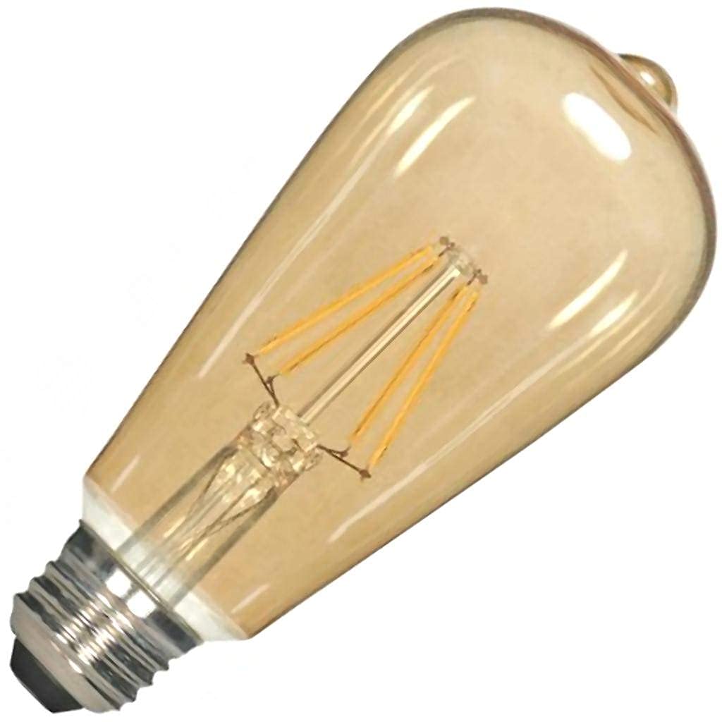 Satco S9578 ST19 LED Transparent Amber Medium Base Light Bulb, 4.5W
