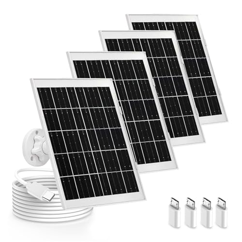 4 Pack 8W Solar Panel Charger Compatible with Arlo Essential Solar Panel Charger (2nd Generation, Arlo Essential Outdoor Camera & Essential Outdoor XL
