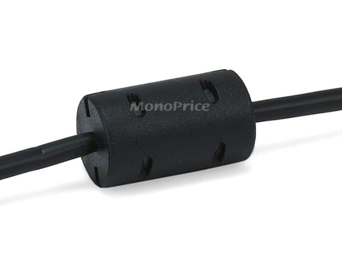 Monoprice 1.5-Feet USB 2.0 A Male to Mini-B 5pin Male 28/24AWG Cable with Ferrite Core (Gold Plated) (105446),Black