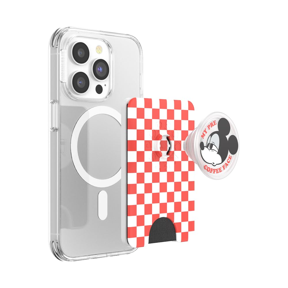 PopSockets Phone Wallet with Expanding Grip and Adapter Ring for MagSafe, Phone Card Holder, Wireless Charging Compatible, Wallet Compatible