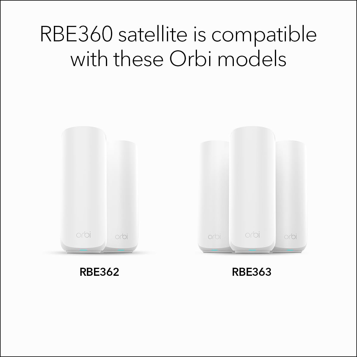 NETGEAR Orbi 360 Series (RBE360) Dual-Band WiFi 7 Mesh Network Add-on Satellite - Works with Orbi RBE362, RBE363 Security Features, 5 Gbps, Adds