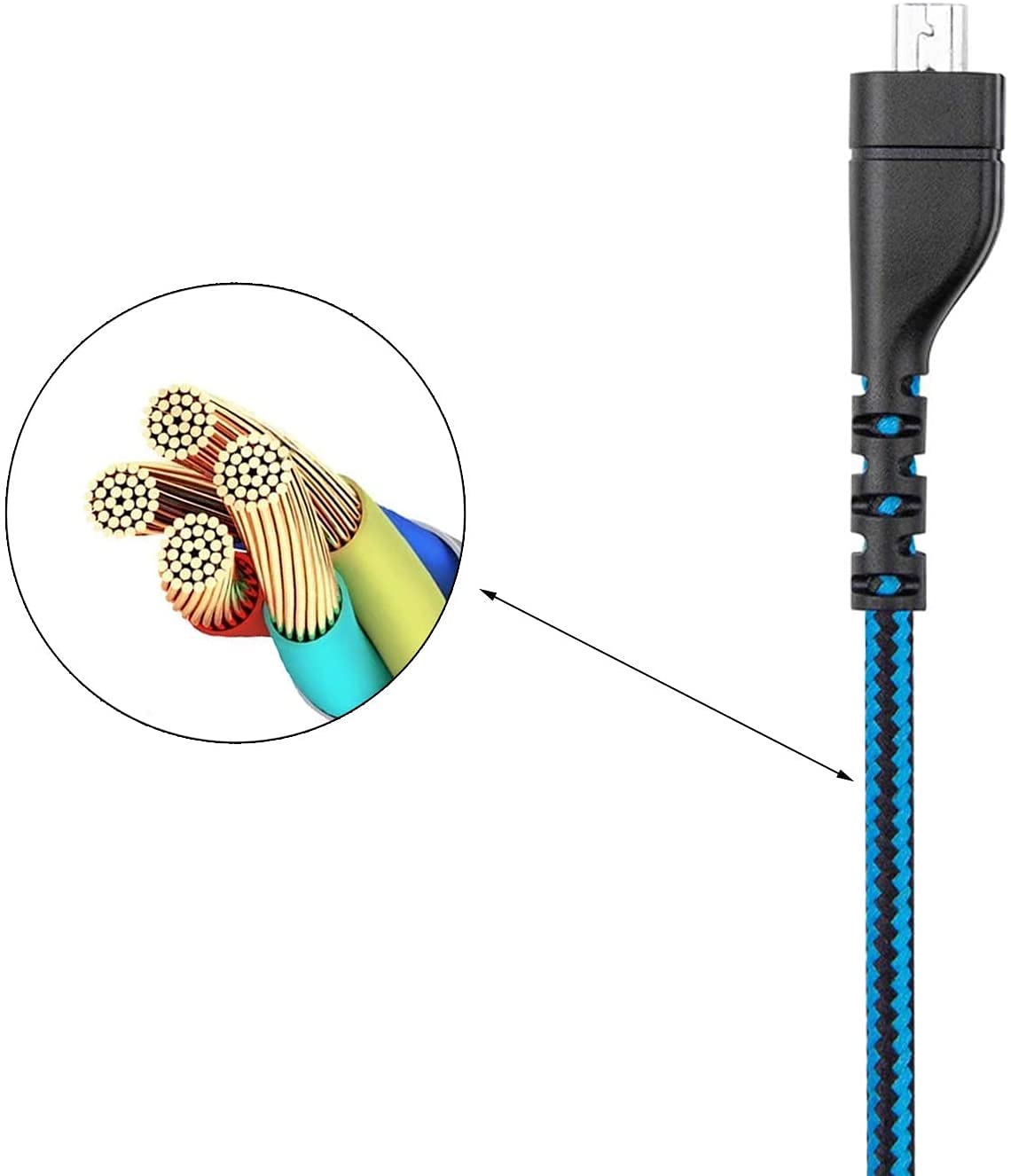 Azddur 2m/6.5 Feet Audio Cable for SteelSeries Arctis Gaming Headsets, Compatible with Arctis 3, 5, 7, Pro, PS4, Xbox One, PC, Mobile, Blue, Nylon…