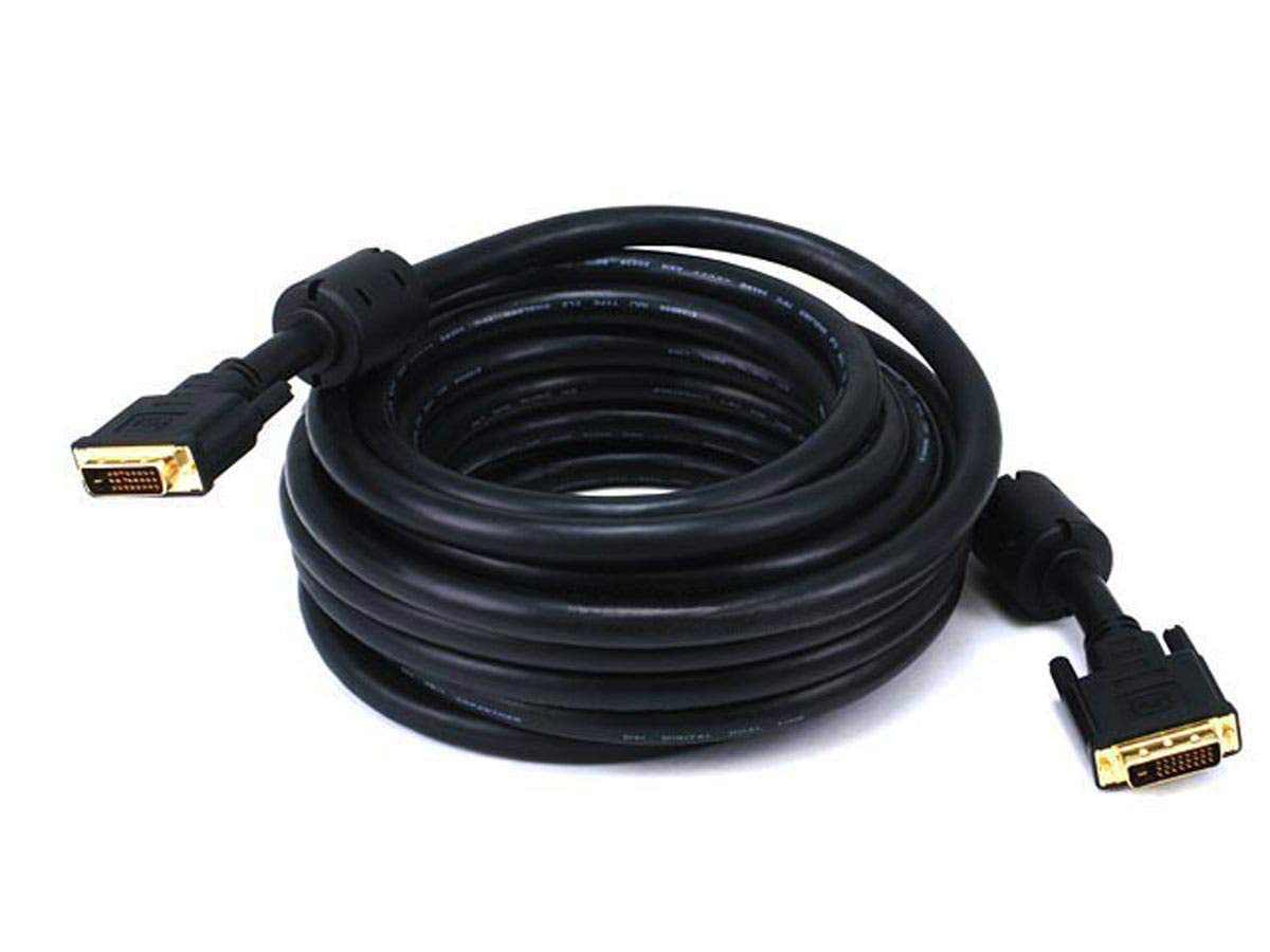 Monoprice DVI-D Digital Cable - Resolutions up to 2048 x 1536, CL2, Dual Link, 9.9 Gbps, 24AWG, 25 Feet, Black