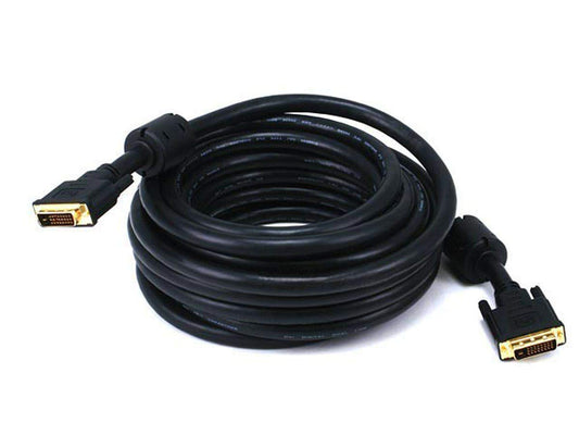 Monoprice DVI-D Digital Cable - Resolutions up to 2048 x 1536, CL2, Dual Link, 9.9 Gbps, 24AWG, 25 Feet, Black