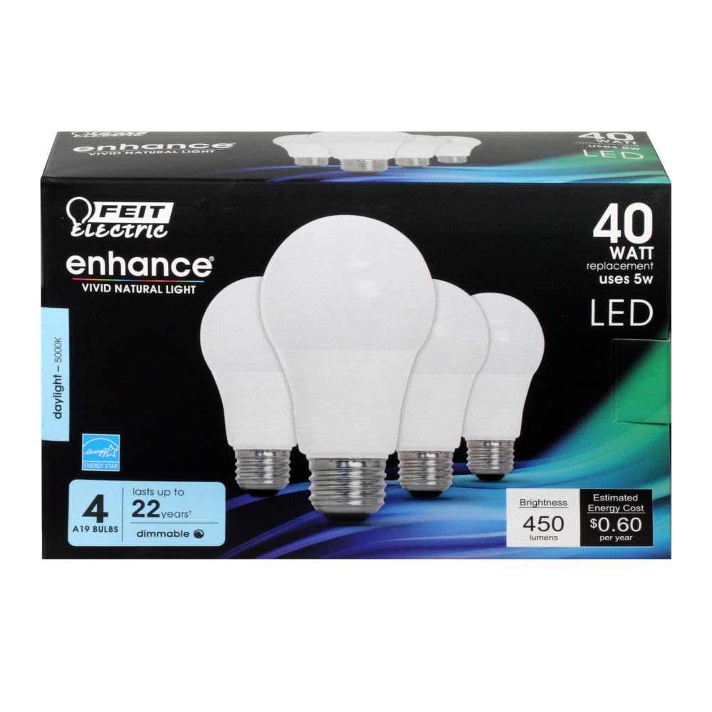 Feit Electric OM40DM/950CA/4 40W A19 5K LED Bulb