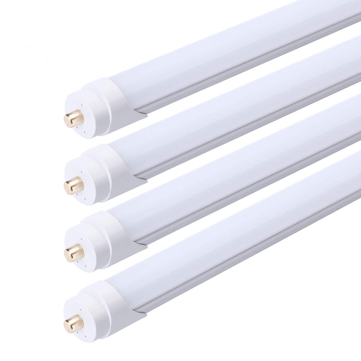 FALANFA 45W T8 96" 8ft LED Tube Single Pin, 8' LED Fluorescent Tube Replacement,AC 85V 277V Input, 6000K Bright White,4500LM Frosted Lens Cover Super