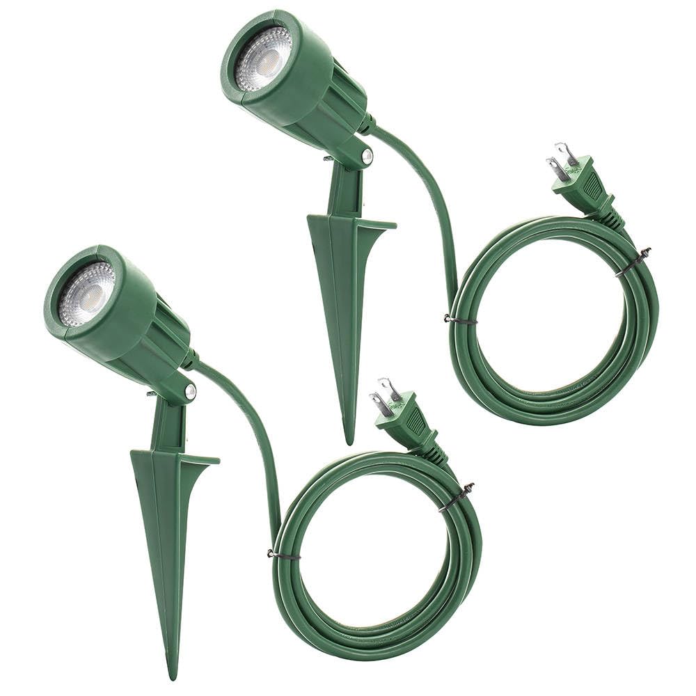 LED Christmas Spotlights Outdoor Plug in, Flood Stake Lights Outdoor, 5000K 350LM Landscape Light for Yard, Flag, Holiday Decor, Weather Resistant