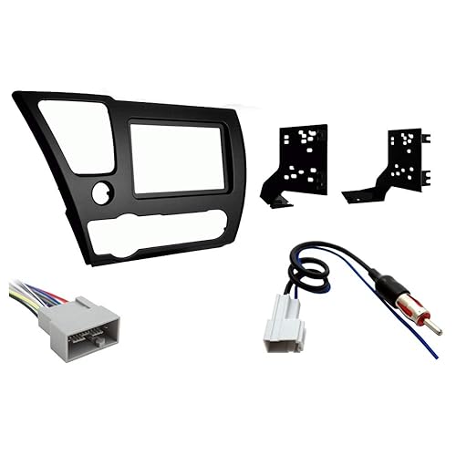 Harmony Audio Radio Install Bundle Fits Honda Civic 2013 with Metra 95-7882B Double DIN Dash Kit