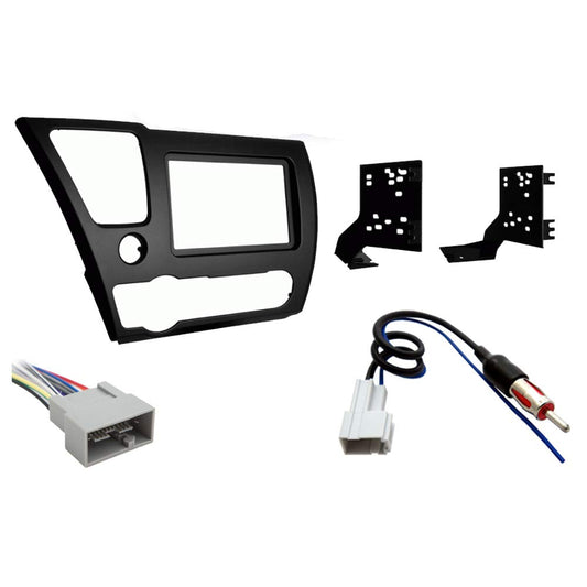 Harmony Audio Radio Install Bundle Fits Honda Civic 2013 with Metra 95-7882B Double DIN Dash Kit