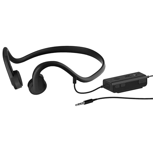 GZCRDZ 3.5mm Wired Bone Conduction Earphones, Open Type Earphones, IP8 Waterproof, Sweat Resistant, Noise reducing Built-in Microphone Suitable