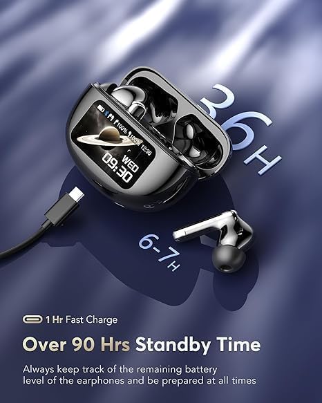 AI Translation Earbuds Real Time, Multifunctional Touch Screen Translator for 144 Languages & Accents Audifonos Traductores Inglés Español Noise…