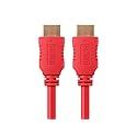 Monoprice HDMI High Speed Cable - 6 Feet - Red, 4K@60Hz, HDR, 18Gbps, YUV 4:4:4, 28AWG - Select Series