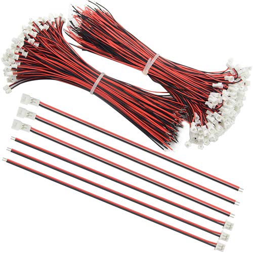 XINGYHENG 100Pcs (50 Pairs) 1.25mm 2PIN Female and Male Connecting Plug with Red Black Terminal Connector Wire Cable Compatible with JST Connector