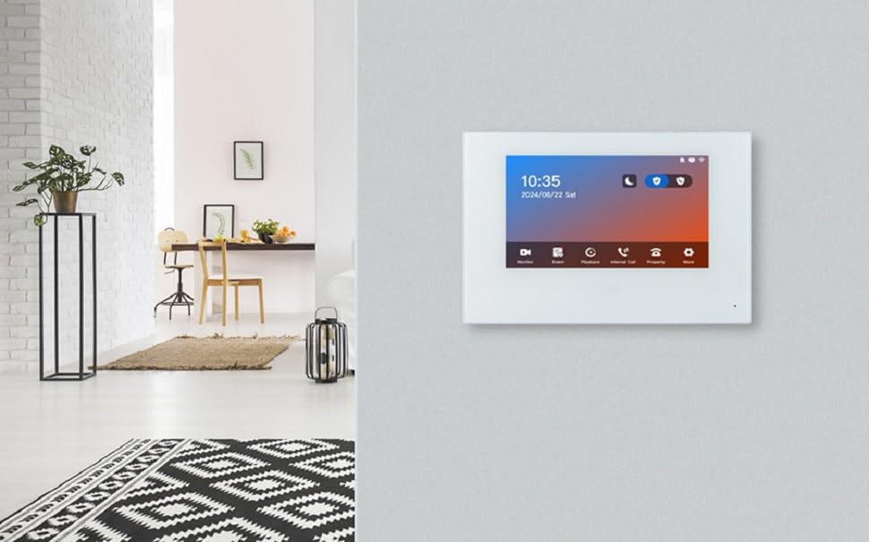 GBF Smart Video Door Phone & Doorbell Intercom System Kit,1080P HD, Smart Keypad, One 7" Touch Monitor (One 3rd gen IP Door Station PL963PMBL-POE