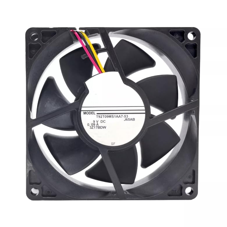 T92T09MS1AA7-53 DC 9V 0.09A 92x92x25mm 3-Wire Cooling Fan