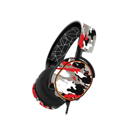 MightySkins Skin Compatible with SteelSeries Arctis 5 Gaming Headset - Red Camo | Protective, Durable, and Unique Vinyl Decal wrap Cover | Easy