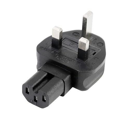Tekit UK BS1363 3-Pole Male to IEC 320 C15 AC Power Adapter,UK to C15 Power Converter Travel Plug Adapter UK Plug End…