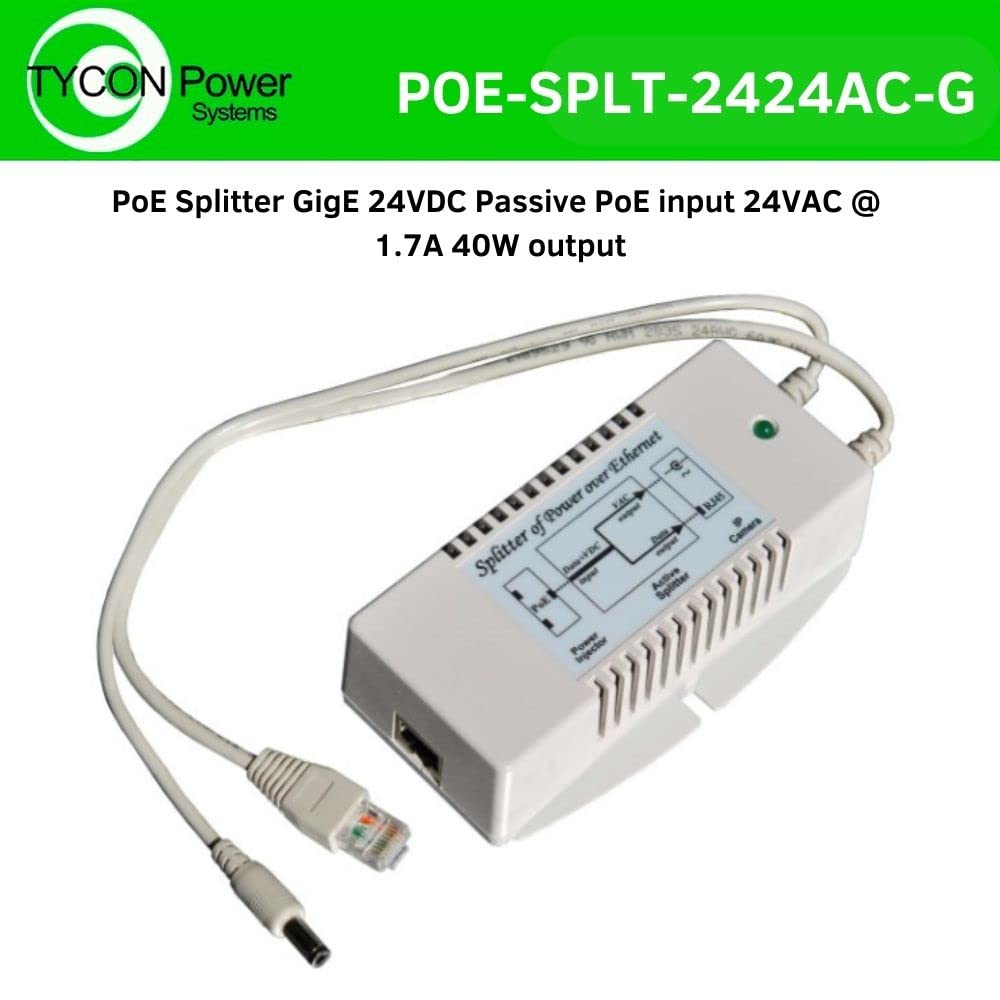 Tycon Systems POE-SPLT-2424AC POE Splitter - 24V DC POE Input