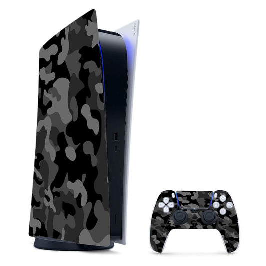 MightySkins Gaming Skin for PS5 / PlayStation 5 Digital Edition Bundle - Black Camo | Protective Viny wrap | Easy to Apply and Change Style | Made in