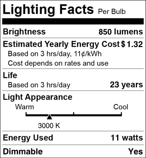 GoodBulb BR30 LED Light Bulb, 11-Watt (65W Equivalent) Dimmable, Energy Efficient LED Reflector, 3000K Warm White, 850-Lumens, E26 Base (Pack of 6)