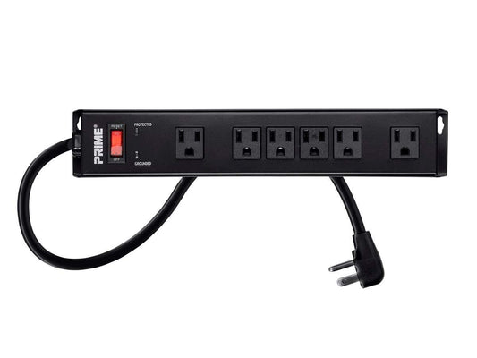 Monoprice Metal Surge Protector - 6 Outlet Power Strip, 1150 Joules 15 Amp, 125 Volt, 1875 Watt, 15 Feet, Black