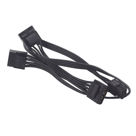 for Corsair Modular Power Supply 6 Pin Male to 3X 4 Pin Molex Female Hard Drive Power Adapter Cable for BTC Mining Riser Card 20-in