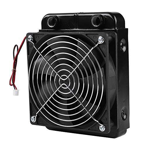 CPU Radiator, DC12V CPU Liquid Cooling Radiator With Fan, G1/4 Thread Heat Row Radiator with Fan, 18 Tubes 120mm Radiator CPU Liquid Cooler