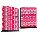 Skin Decal Vinyl Wrap for PS4 Sony Playstation Console (Skins only) / Red Pink Chevron
