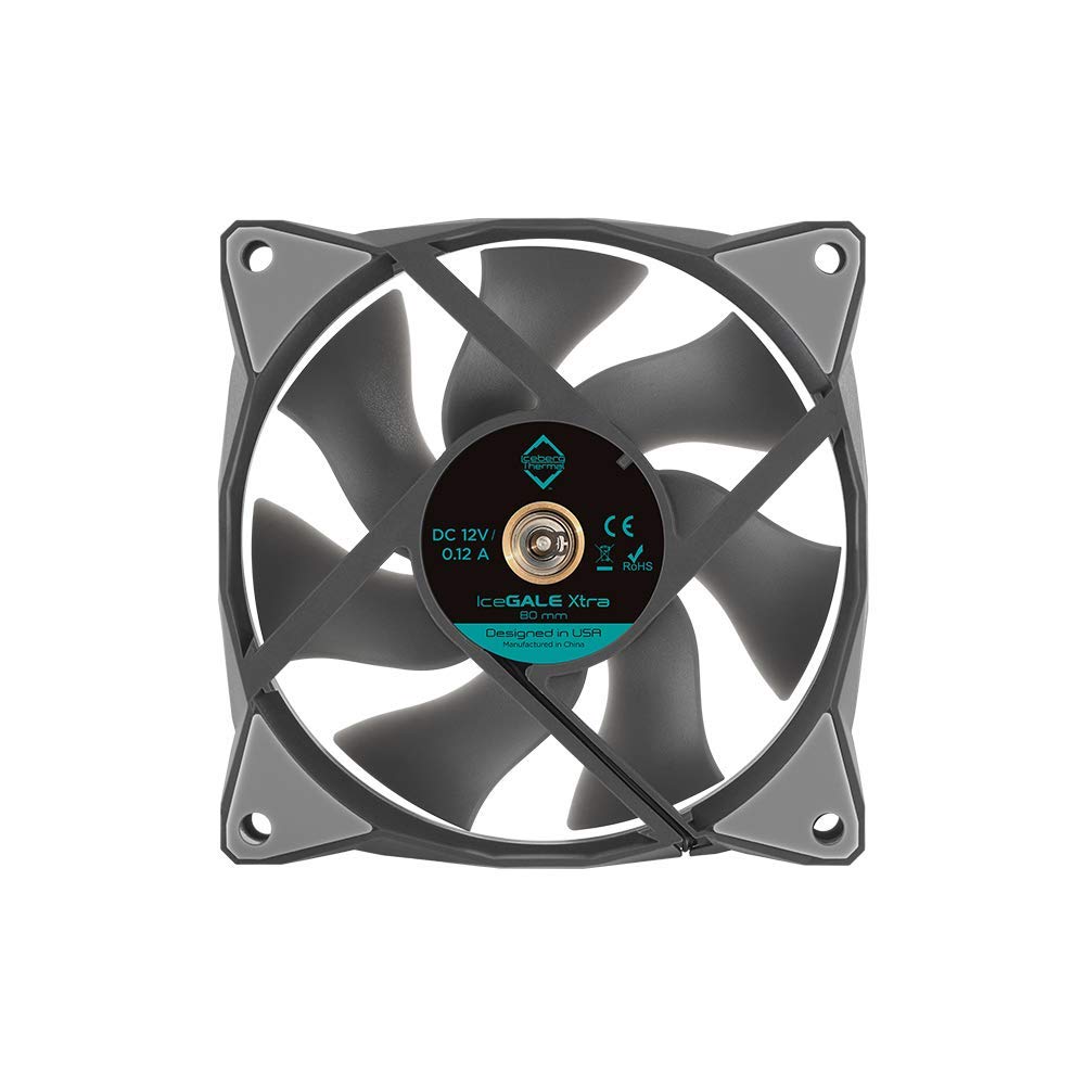 Iceberg Thermal IceGALE Xtra 80mm PWM High Performance Case Fan 3-Pack (Gray)