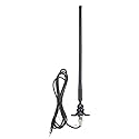 Rubber Antenna AM/FM for Car, RVs, Boat - 15" with 96" Cable, 180-degree Swivel Base