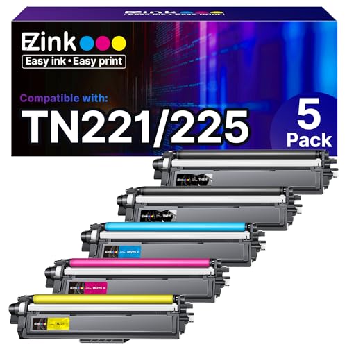 E-Z Ink Compatible TN221 TN225 Toner Cartridge Replacement for Brother TN-221 TN-225 to Use with MFC-9130CW HL-3170CDW MFC-9340CDW HL-3140CW
