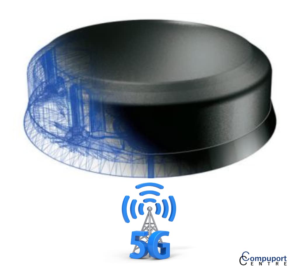 CompuPort 5G LTE MIMO Omni-Directional Puck Antenna with Dual-Diversity SMA Male connectors with 15? Cables for LTE/ 4G/5G Wireless modems Works