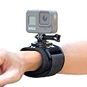 ParaPace 360 Degree Rotating Wrist Strap Mount for GoPro Hero 10/9/8/7/6/5s/5/4s/4/3+ Black Session,Adjustable Cycling Arm Band Holder for XIAOYI