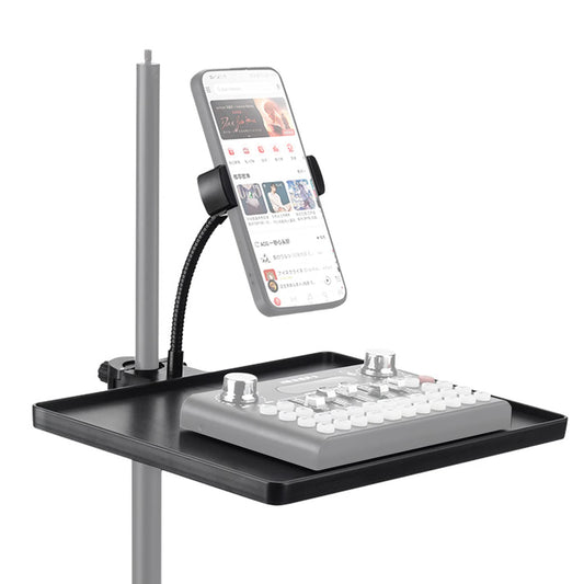 Phone holder Microphone Stand Tray, Clamp-On Rack Tray,Cell Phone Stand for Music Sheet,Compatible with Most Microphones Stands for Live