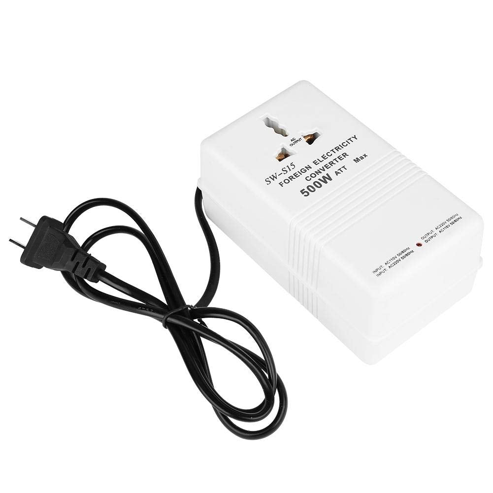 500W Voltage Converter Step Up Down Transformer 110V to 220V Travel Adapter with Universal Plug for Hair Dryer and Small Appliances