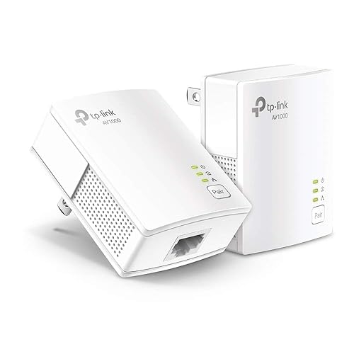 TP-Link AV1000 Powerline Ethernet Adapter KIT - Gigabit Port, Plug Pair &Play, Ethernet Over Power, Nano Size, Power Saving Mode, Network Adapter