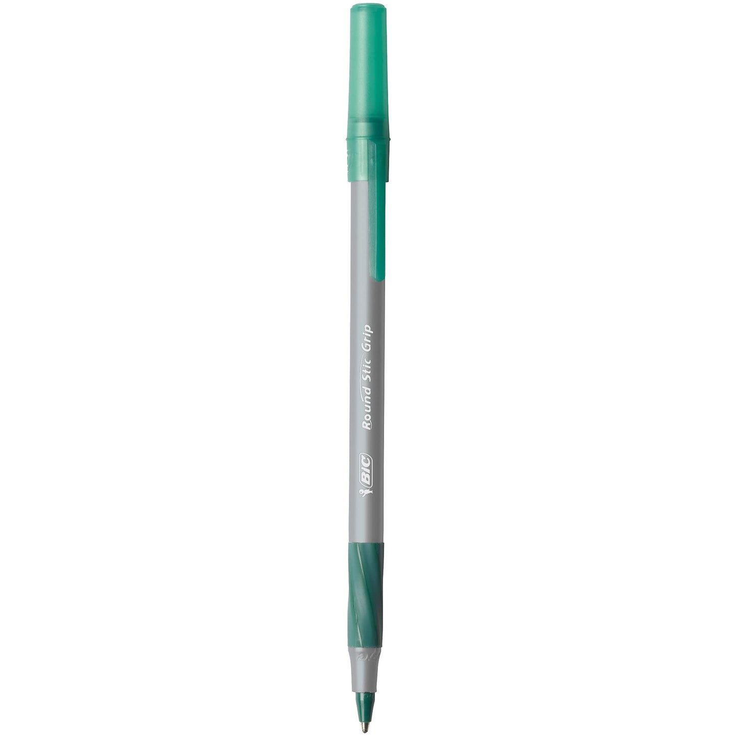 BIC Round Stic® Grip™ Xtra-Comfort Medium Ball Point Pen; Green; 12 Pack