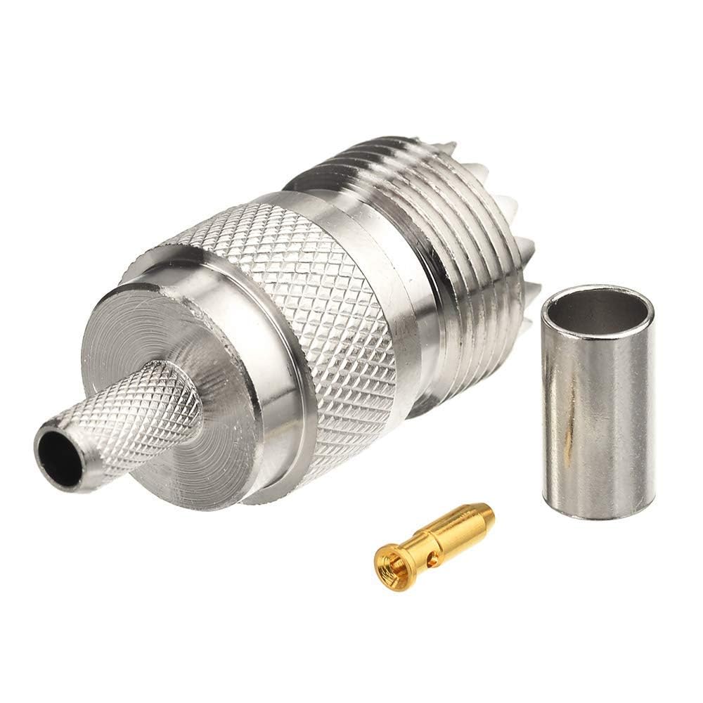 Superbat SO239 + PL259 Crimp Connector Kit PL-259 SO-239 Solder Connectors Crimp with RG58 RG142 RG400 LMR195 RG303 RG141 Low Loss Coaxial Coax Cable
