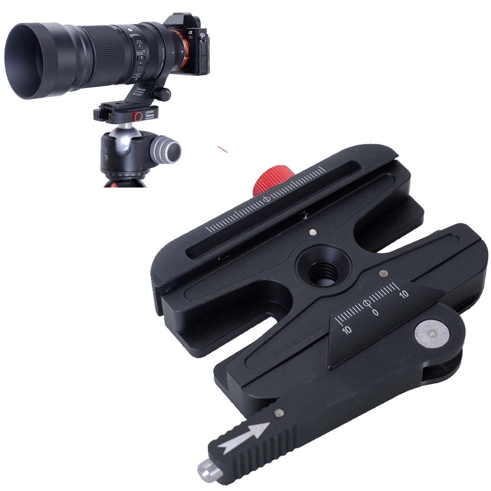 iShoot All-Metal Quick Self-Locked Long Lever Clamp Converter Adapter with Knob Fine-Tuned, Compatible with Manfrotto 200PL Plate & Arca-Swiss Fit