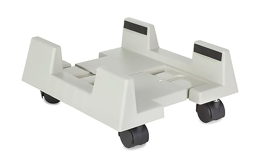 Mount-It! CPU Stand with Wheels, Adjustable Width Computer Cart, Universal Design Fits Desktop PC Tower ATX, Locking Wheels, 6-10.2" Wide 60 Lbs