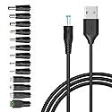 Belker Universal 5V DC 5.5 2.1mm Jack Charging Cable Power Cord, USB to DC Power Cable with 14 Interchangeable Plugs Connectors Adapters Compatible