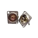 Female RCA Panel Mount Socket Connector Base Plate Welding Base Plated New (2pcs Silver)