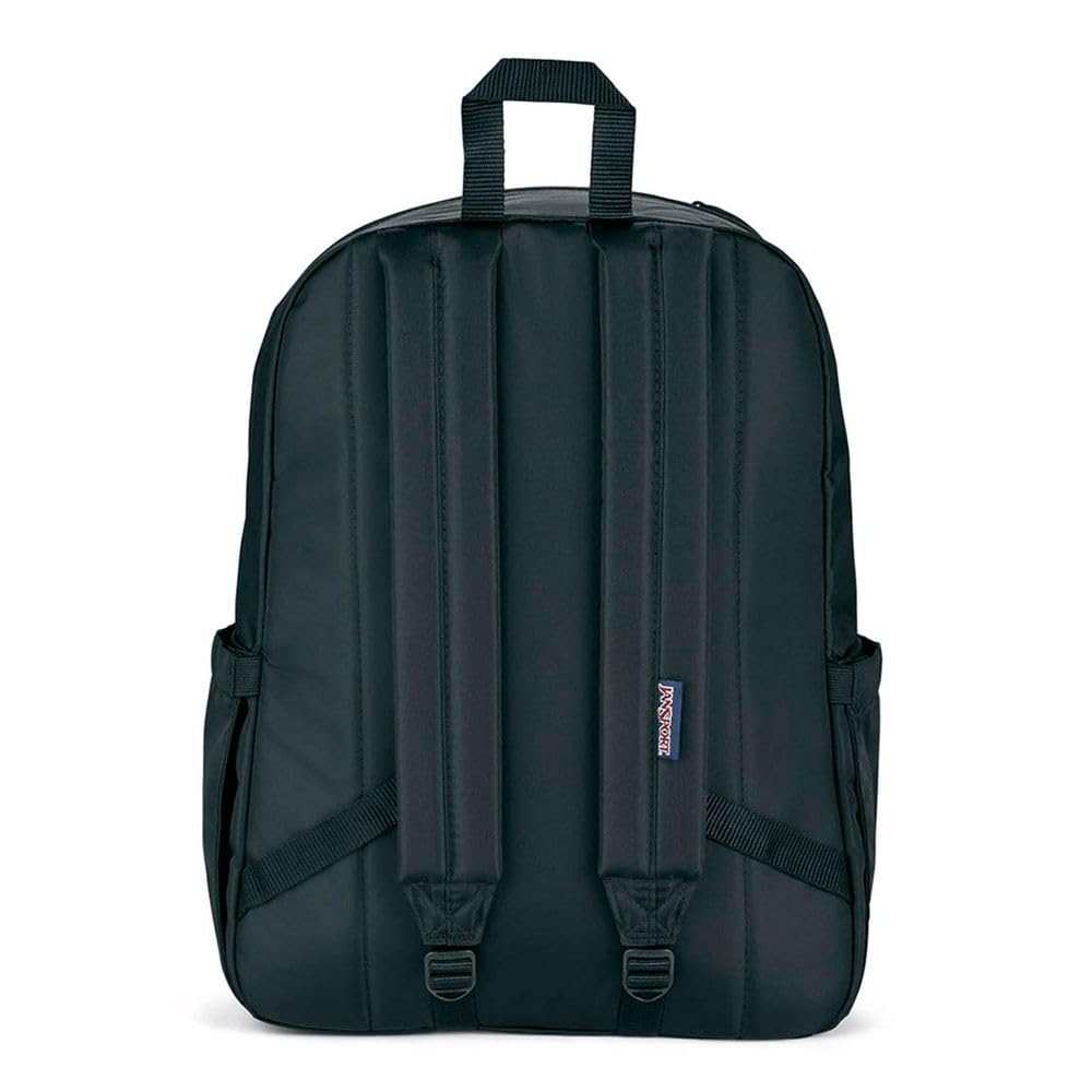 JanSport Double Break Backpack - 15-inch Padded Laptop Compartment, Dual Water Bottle Pockets, Internal Organizer, Large Main Compartment, Black