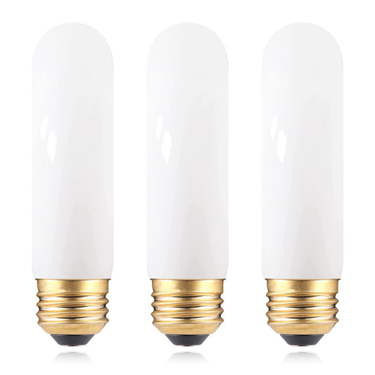 40W Equivalent T10 LED Light Bulb, Deep Frosted Glass Dimmable T30 Invisible Filament Bulb, Daylight Bright White 5000K, 4 Watt E26 Base Milky LED