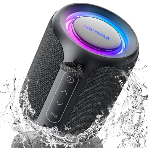 Bluetooth Speaker Wireless,IP67 Waterproof & Dustproof Portable Speaker with Lights,15W Loud Stereo Sound, 2500mAh Battery All Day Playtime, TWS