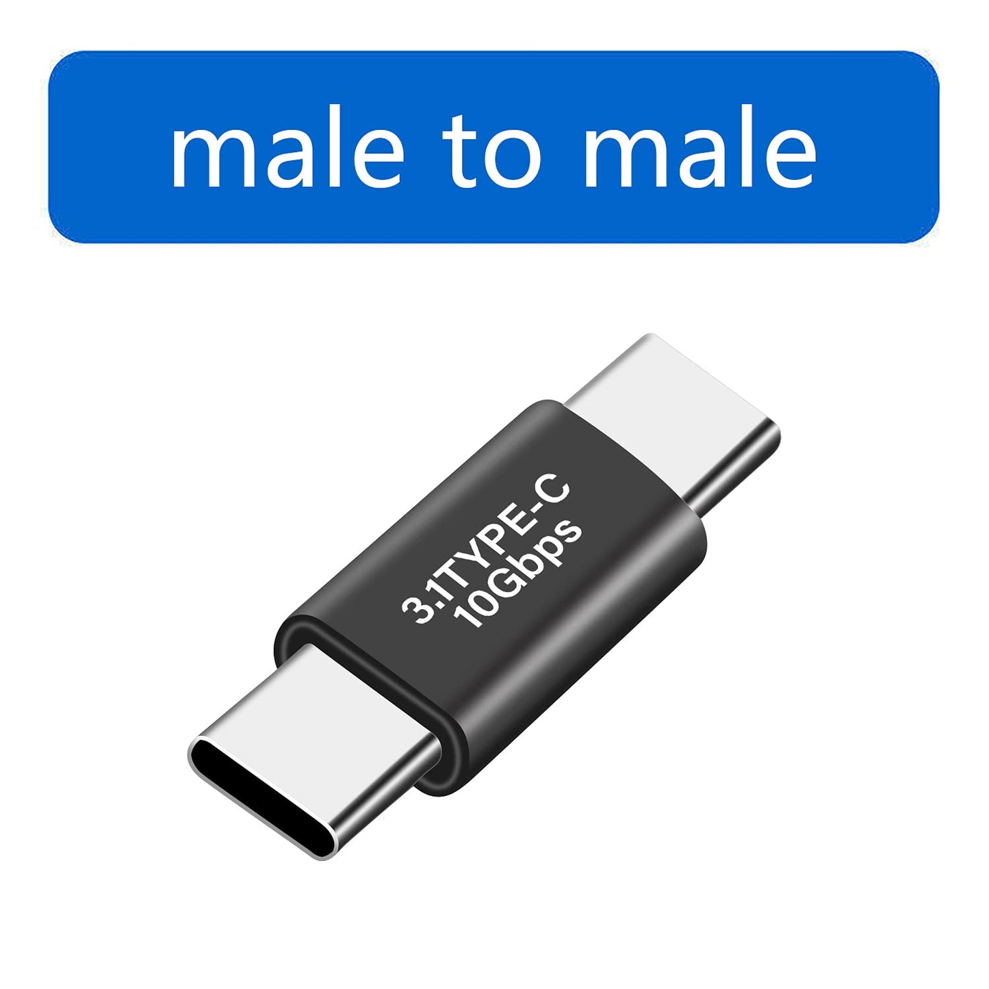 3in1 Pack USB 3.1 C Extension Coupler Adapter: USB C Male to Female, Compatible with MacBook, Nintendo Switch, Thunderbolt3 and More, Black
