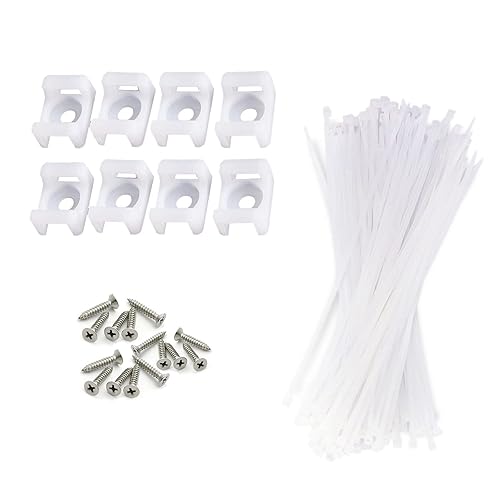 YIOVVOM 100 Pcs Cable Zip Tie Saddle Type Mount With Screw,100 Pack 6" Cable Ties, High Strength, Black Cable Zip Tie Mounts Kit For Wire